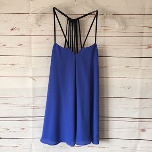 Express Dusty Blue Flowy Top